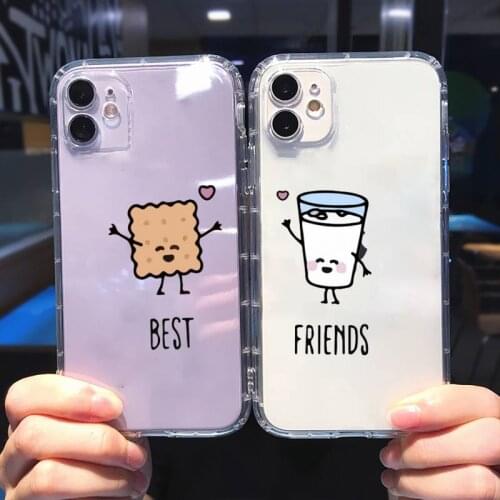 Phone Case For iphone 12 11 8 7 6s 6 5 5s 5c se plus mini x xs xr pro max Milk Biscuits BFF Best Friends Transparent soft