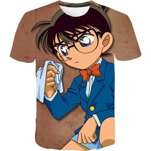 New Famous Anime Detective Conan TShirts Men Boy Kids Student Hip Hop Streetwear Short Sleeve Cartoon T-shirt Cool Tops Tees