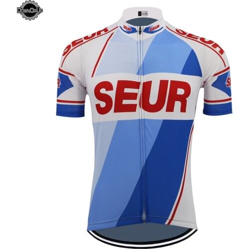 Retro Cycling jersey blue short sleeve classic cycling clothing triathlon bike jersey bicycle clothes maillot ciclismo mtb