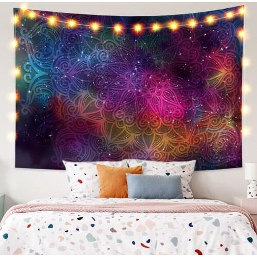 Mandala Tapestry Galactic Universe Meditation Wall Hanging Dormitory Bedroom Living Room India Boho Decoration Picnic Beach Mat