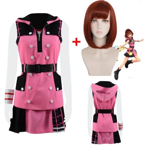 Custom made Game Kingdom Hearts 3 Dream Drop Distance Cosplay Kairi Princess of Heart Cloth Carnival Adult Halloween Party Dress