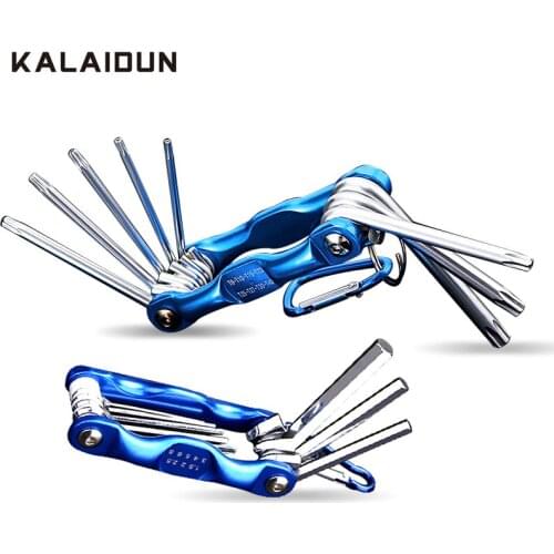 KALAIDUN Portable Allen Key Set Hex Wrench Set Universal Spanner Kit Flat Head Mini Multitools For Repair Bicycle Hand Tools