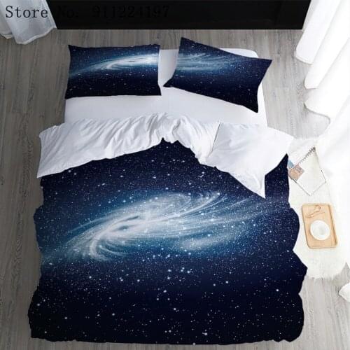 Milky Way Bedding Sets Single Double Queen King Size Duvet Cover Sets 3D Universe Bedspread Microfiber Bedroom Sets Boys Girls