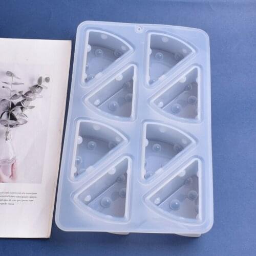 Creative 8 Hole Cheese Shaped Silicone Resin Mousse Cake Mold Jelly Pudding Molds Chocolate Ice Mould Kitchen Accessories