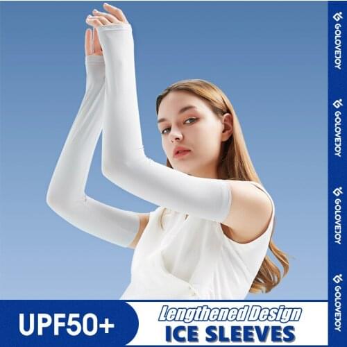 Summer Lengthen Arm Sleeves Sun Protection Woman Outdoor Driving Cycling UV Proof Long Sun-shading Breathable Light Arm Guard