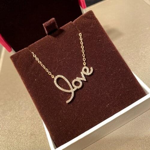 LOVE Letter Necklace Women Niche Clavicle Chain Light Luxury Pendant Simple Gold Color Jewelry Girlfriend Birthday Gift Colar