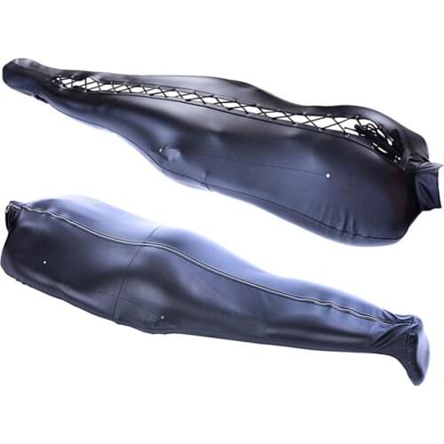 CamaTech Soft PU Leather BDSM Body Bondage Bag With Open Head Concealed Arm Restraint Sex Mermaid Mummy Sleeping Sack Adult Game
