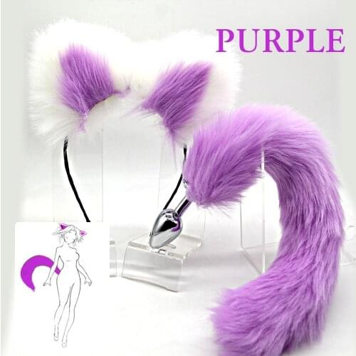 Cute Ears Headbands With Fox Tail Metal Butt Plug Anal Plug Erotic goods Cosplay Accessories Adult Sex Toys for Couples
