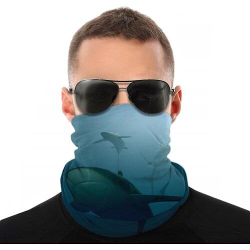 Sea Shark Animal Magic Scarf Half Face Mask Unisex Fashion Neck Gaiter Balaclava Bandana Windproof Headband Cycling Hiking