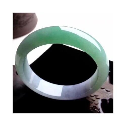 Natural Burmese jadeite light color two-tone 54-64mm bracelet, elegant princess jewelry, best gift for mother and girlfriend