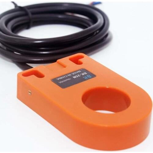 Orange 25mm Hole DC 6-36V 3 Wire NPN N/O HX-DGS-25N Inductive Ring Proximity Sensor Switch For Metal Screw Spring