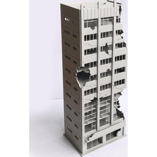Outland Models City Damaged Abandoned Office Building N Scale Railway Scenery