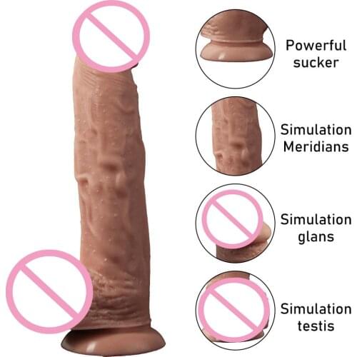 Realistic dildo Big penis with suction cup Soft skin feels G-spot dildo sex toys for women Suitable for female masturbation