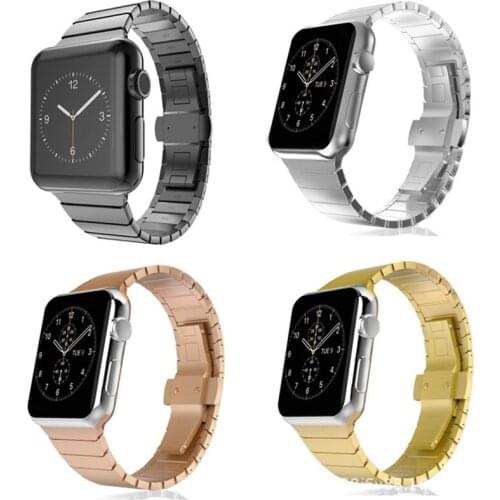 Strap 316 Stainless Steel for Apple Watch 6 SE 5 4 40mm 44mm Watchband Series 6 5 4 3 2 38mm 42mm Bracelet Butterfly Buckle Loop