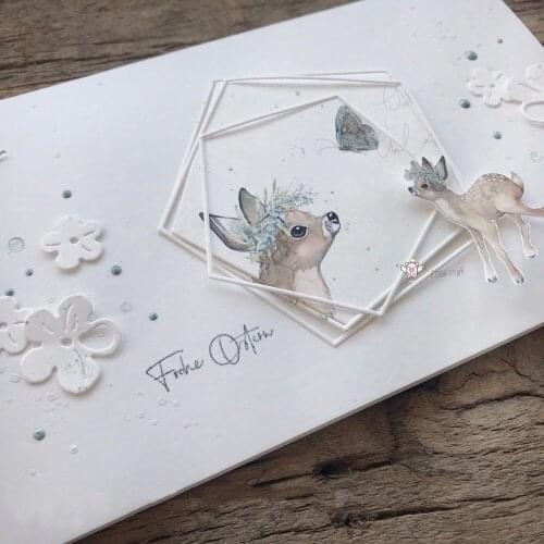 Mmao Crafts Metal Steel Cutting Dies New 5Pcs Pentagonal frame Stencil For DIY Scrapbooking Paper/photo Cards Embossing Dies