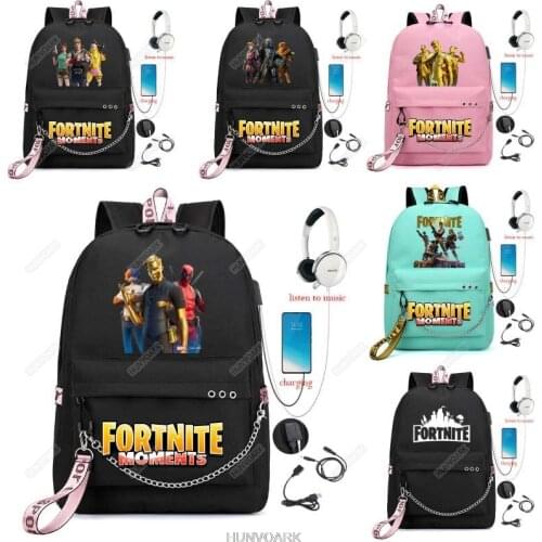 FORTNITE Laptop Backpack Men Womens Backpack USB Charging Teenagers School Bag Travel Mochila Games Backpack