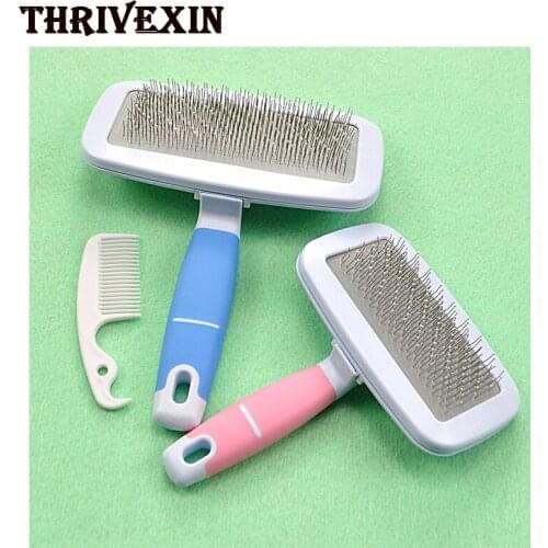 Pet Grooming Shedding Brush for Dogs and Cats Needle Combs With Non-Slip Handle Easy to Remove Loose Undercoat Dog Hair Brushes