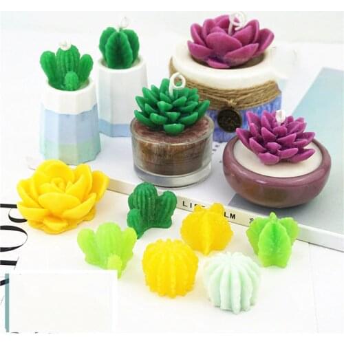 Succulent Plants Silicone Mold Cactus DIY Aroma Gypsum Plaster Silicone Candle Molds