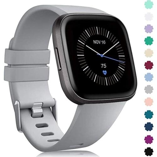 Silicone Strap For Fitbit Versa/Versa Lite /versa 2 Band Wristband Strap Bracelet Watch Secure Adjustable Band
