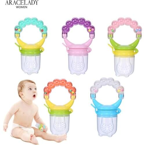 Fresh Infant Food Nibbler Baby Pacifiers Feeder Kids Fruit Feeder Nipples Safe Baby Supplies Nipple Teat Pacifier Bottles S M L