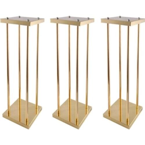 Wedding Flower Rack, Iron Flower Stan, Geometric Vase Column Stand, Flower Display Rack, Rectangular Frame Box for Wedding Party