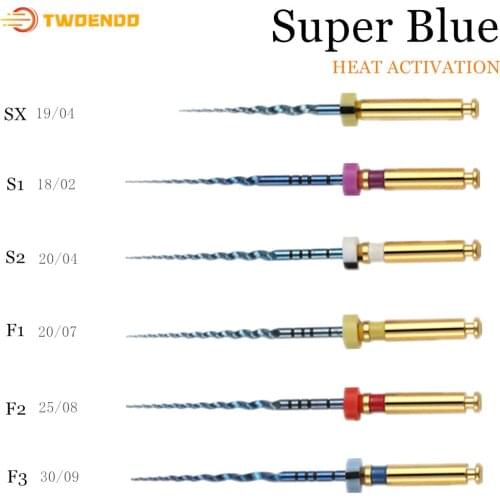 Dental 5 Boxes 21mm 25mm Super Blue Heat Activation Endo Files for Universeral Engine Use Dentist Tool Root Canal Treatment