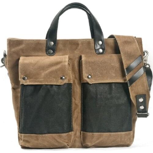 M482 Military Vintage Canvas Leather Crossbody Bag Men Shoulder Bags Waterproof Travel Satchel New Casual Male Messenger Bags