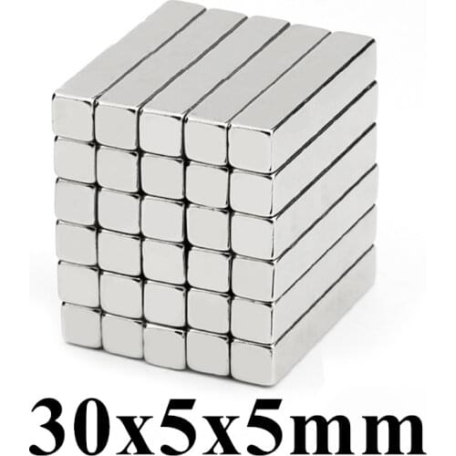500pcs F30x5x5mm Super Powerful Strong Rare Earth Block NdFeB Magnet Neodymium N35 Magnets F30*5*5mm Free Shipping