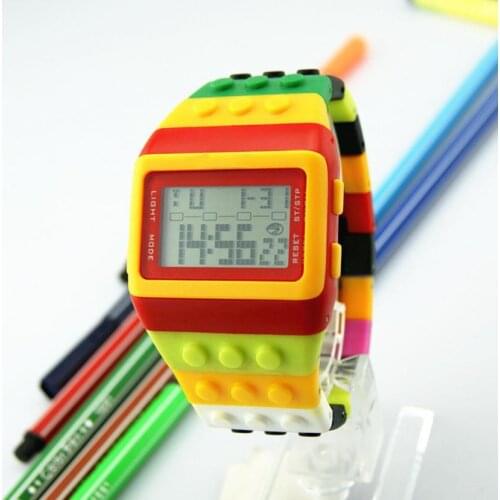 LED Digital Wrist Clock For Children kids Watches Boys Girls Unisex Colorful Electronic Sports Watch For Lego Buildinng relogios