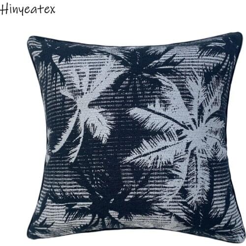 Contemporary Black White Plant Leaves Woven kussen Home Cushion Cover Decorative Square Pillow Case 45 x 45 cm Sell by pieces
