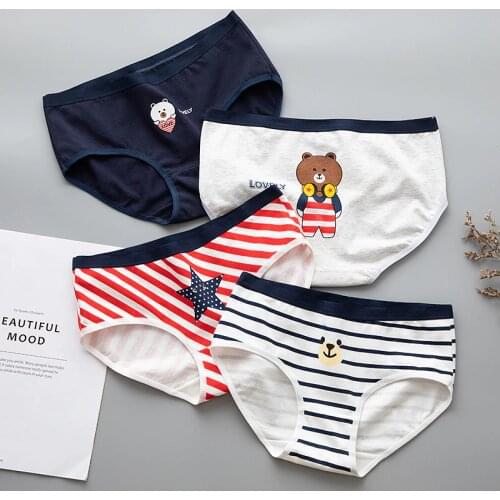 4PCS/lot Young Girls Briefs Kids Underwear Soft Cotton Girls Briefs Children Panties for Ladies Baby Panties Children Clothing