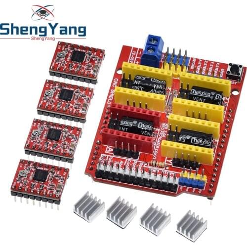 TZT New cnc shield v3 engraving machine / 3D Printer / + 4pcs A4988 driver expansion board
