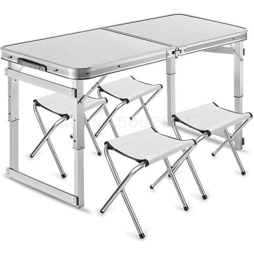 Outdoor Folding Tables And Chairs Portable Exhibition Industry Tables Push Tables Simple Family Picnic Tables Set Folding Tables