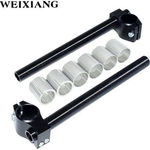 Universal Motorcycle CNC Cafe Racer Handlebar Racing Adjustable 26MM 30MM 24-31MM Clip On Fork Handle Bar