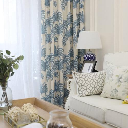 Modern Shading Curtains for Living Dining Room Bedroom Simple Polyester Cotton Printed Fabric Curtain Fabric