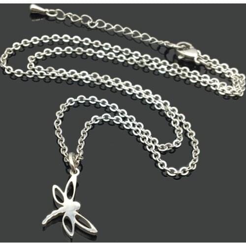 Dragonfly Animal Charm Stainless Steel Chain Necklace 2019 New High Quality Stainless Steel Pectinid Pendant Women Necklace