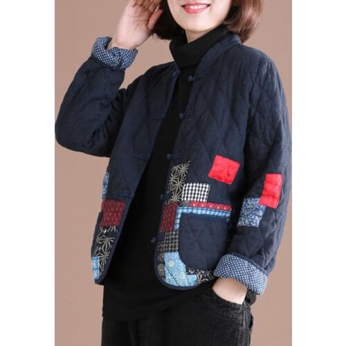 Aransue Short Coat New National Style Woman Jacket Veste Femme 2020 Patch Design Retro Outwear