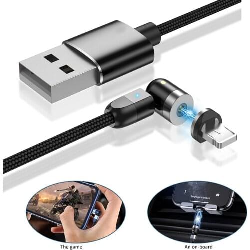 1M/2M Magnetic Suction Data Cable 540° Magnetic Circular Data Line For Micro Android Straight / Elbow Dual-use Data Cable