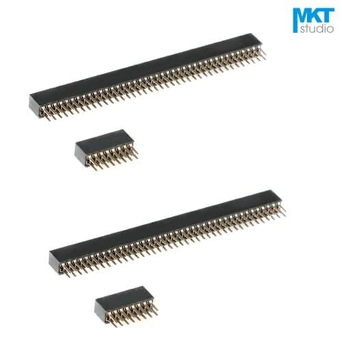 100Pcs 1.27mm Pitch Double Row Straight Pins 4.3mm Female PTH Pin Header For Arduino 2x40P