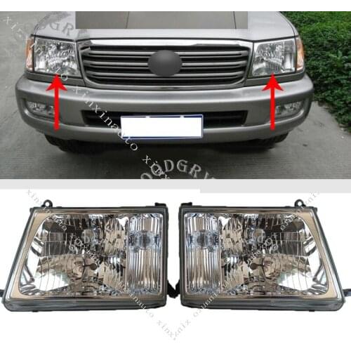 2PCS For Toyota LAND CRUISER 100 Headlights Head lamp LH+RH Halogen 1998-2005 Car Accessories