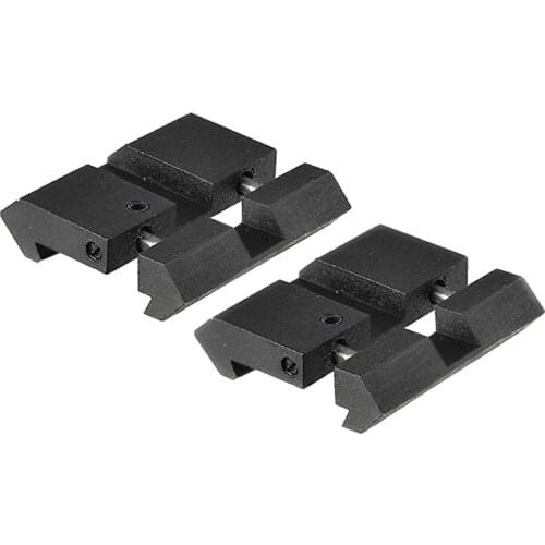 2PCS/Lot Dovetail To Weaver Picatinny Base Snap in Rail Adapter 11mm to 22mm Low Profile Adapter for .22 cal Airgun Rifle Rail