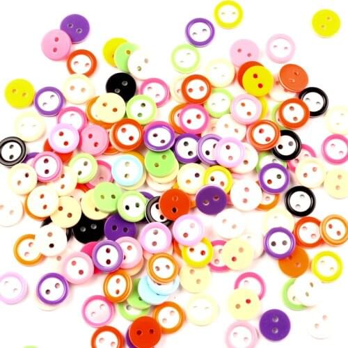 200Pcs Mixed Double Circle Resin Sewing Buttons For Kids Clothes Scrapbooking Decorative Botones Handicraft DIY Accessories