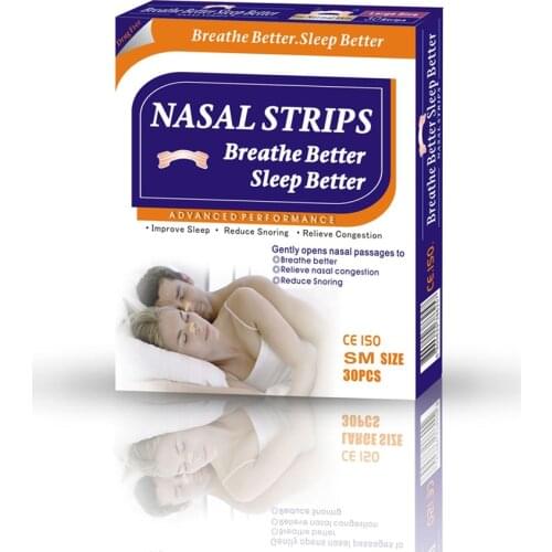 30pcs/Box S/M Better Breathe Nasal Strips Anti Snoring Nasal Patch Stop Snoring Strips Good Sleeping Easier Breathe 55x16mm