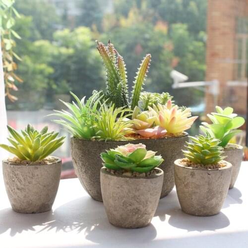 5pcs Artificial Succulents Fake Faux Flowers Mini Simulated Floral Plants Craft Home Office Decor Succulent Plant Pot