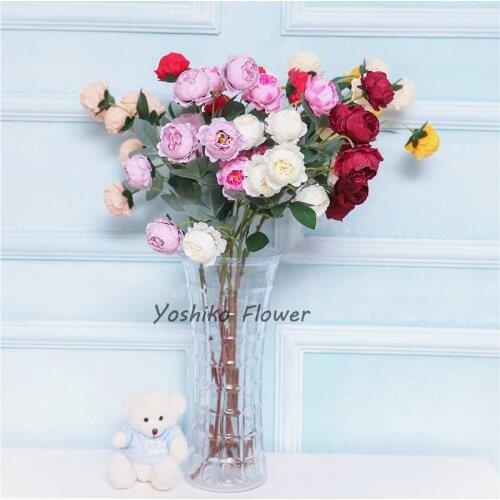 7 heads 75 cm colorful artificial flowers peony rose bouquet living room home office garden DIY Wedding decor fake flores