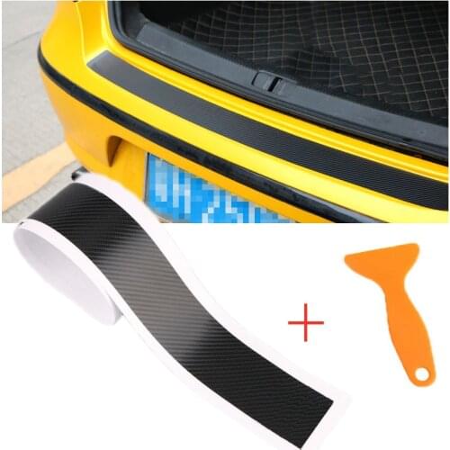 90cm*7cm Carbon Fiber Car Trunk Protection Sticker For VW Polo Passat B5 B6 B7 CC for Golf 6 MK6 4 5 7 for Touran T5 Tiguan Bora