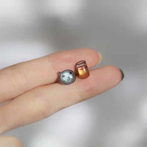 925 Sterling Silver Korean Style Simple Queer Asymmetrical Cute Party Fashion Ear Stud Earrings Jewelry for Women Gift 2020 New