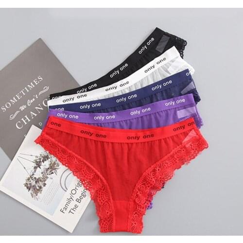 BANNIROU 5pcs Sexy Panties For Woman Lace Mesh Briefs Underwear For Women Female Sexy Lace Panties Underpants Ladies Intimates
