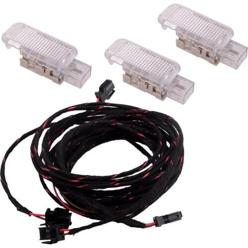 Beler 5ND 947 415 1Set Footwell Step Door Lights & Harness Fit For VW Golf 6 Passat B6 Jetta MK5 MK6 Tiguan