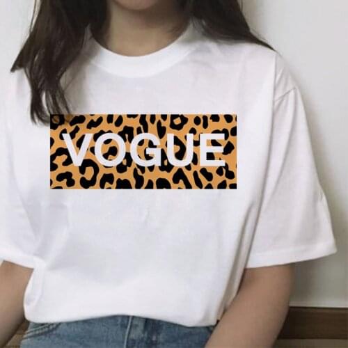 Leopard Vogue Print T Shirt Women Short Sleeve Harajuku Cool Fashion Female Korean Style Hip Hop Summer Casual Ulzzang 90s